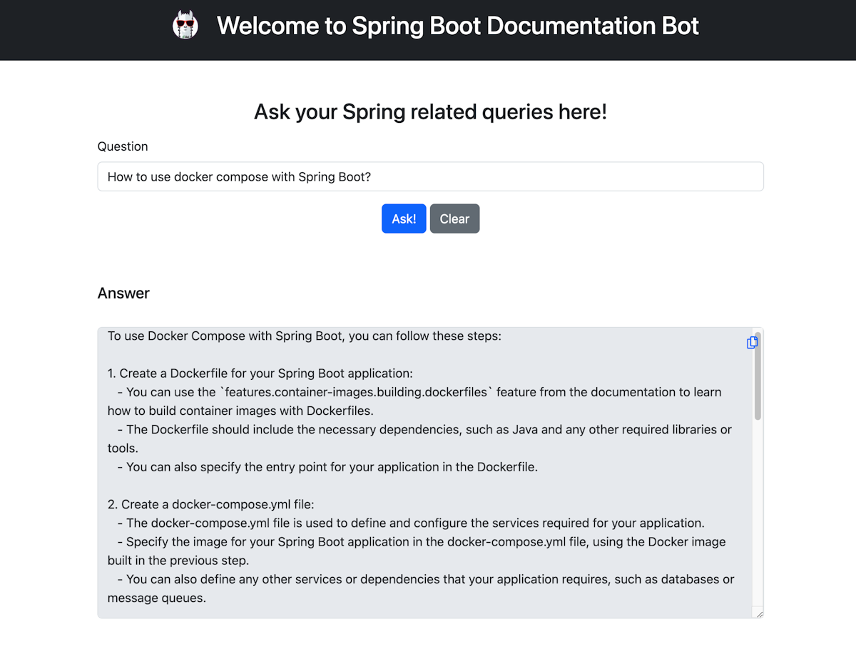Spring Boot Documentation Bot - GEN AI / RAG Bot