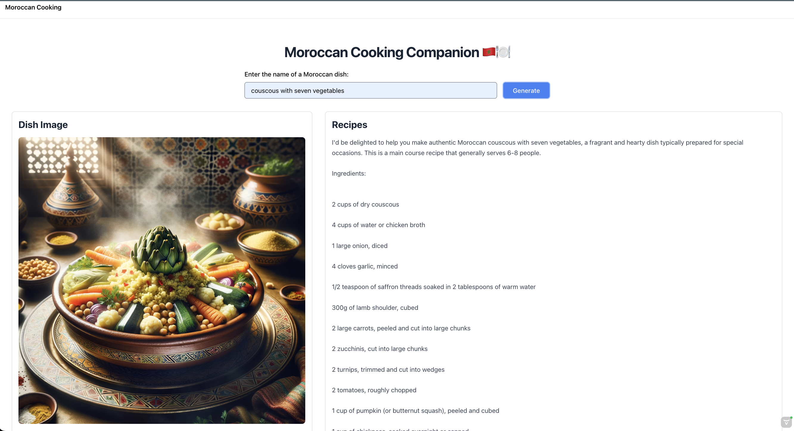 Moroccan Cooking Companion — AI-Powered Recipe Finder banner