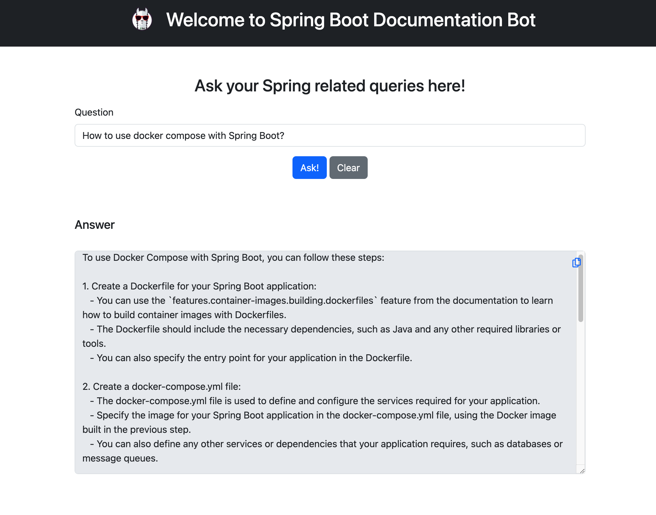 Spring Boot Documentation Bot — GenAI / RAG Bot banner